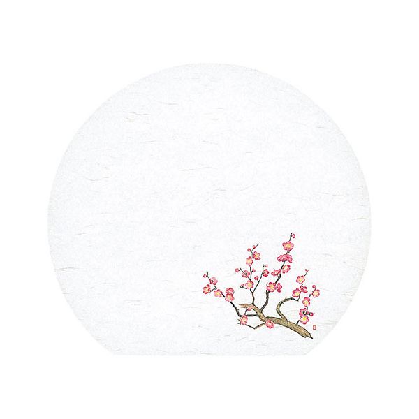 ヤマコー 用美 業務用 尺3半月雲竜和紙懐石まっと 四季 梅 (50枚入) yamaco64383