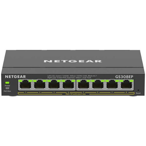 NETGEAR Inc. SOHO/家庭向けPoE+対応 (62W) ギガビット8ポートアンマネージプラススイッチ GS308EP-100JPS (代引不可) NETGEAR Inc. SOHO/家庭向けPoE+対応 (62W) ギガビット8ポートアンマネージプラススイッチ GS308EP-100JPS (代引不可)