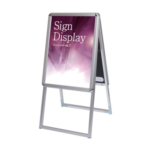 常磐精工 ポスターグリップスタンド看板 屋内用 A型 A2両面シルバー PGSK-A2RS 1台