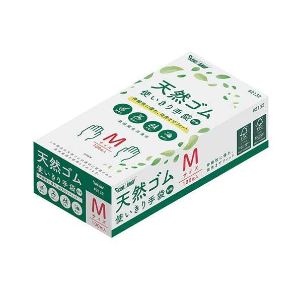 天然ゴム 粉なし #2132 M 100枚X20箱