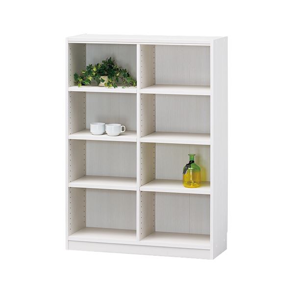 白井産業 木製棚タナリオ TNL-1287 ホワイト 【約幅870×奥290×高1200mm】 (代引不可)