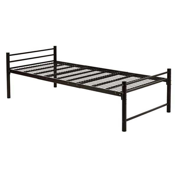 シングルロングベッド ダークブラウン 約幅100×奥行220×高さ69.5cm 組立品 フレームのみ 〔敷布団別売..