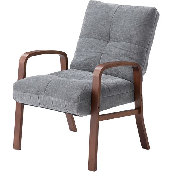 高座椅子 グレー （約W60.5×D69~86×H79~86×SH44.5cm） 組立式