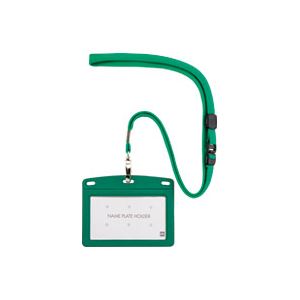 （まとめ）オープン工業 吊下名札レザー調 N-123P-GN 緑【×10セット】