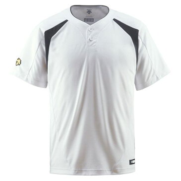 デサント（DESCENTE） ベースボールシャツ（2ボタン） （野球） DB205 Sホワイト×ブラック O【ポイント10倍】