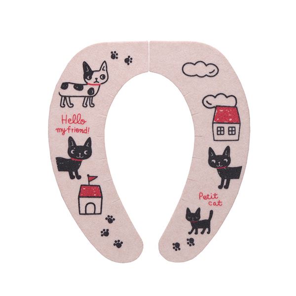 （まとめ） サンコーおくだけ吸着 消臭ベンザシート おさんぽねこ KE-19 1組 【×2セット】