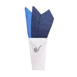 トラッド 日本製 形態安定ポケットチーフ 無地織り×ピュアブルー＆ダークネイビー (代引不可)