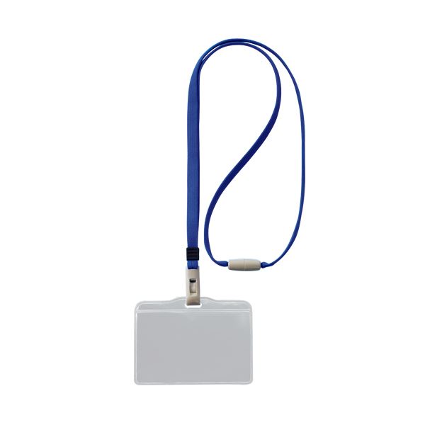 ライオン事務器つりさげ名札 ヨコ型 ソフトタイプ 平ひも レッド N73SR-10P 1パック（10個）