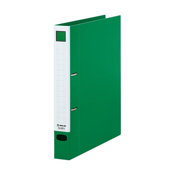 （まとめ） キングジムレバーリングファイル Dタイプ A4タテ 2穴 250枚収容 背幅37mm 緑 6872-G 1冊 【..