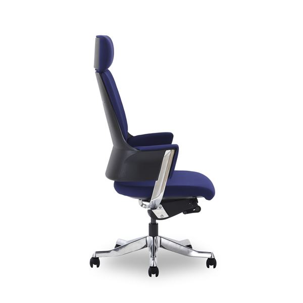 オフィスチェア 約幅65.5cm ハイバック ネイビーブルー キャスター付き 肘付き DELPHIII ファブリック インテリア家具 組立品【代引不可】 [3]
