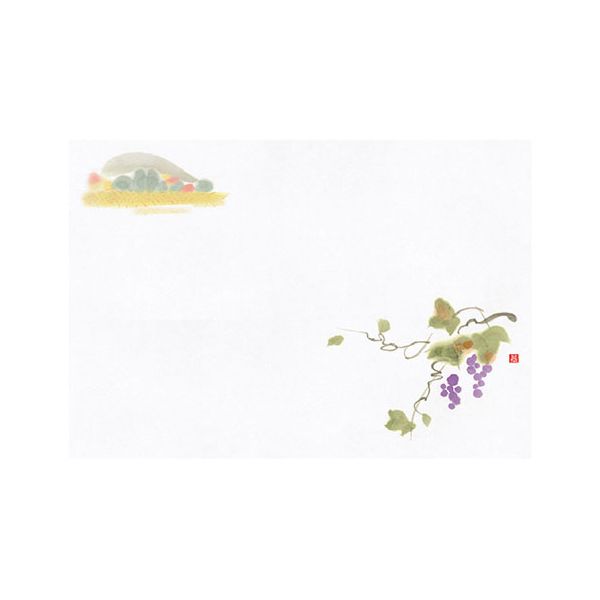 ヤマコー 用美 業務用 尺1お手元まっと 花景色 山ぶどう (100枚入) yamaco64966