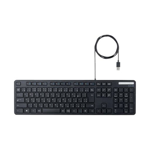 エレコム 抗菌・薄型有線フルキーボードTK-FCM108KBK エレコム 抗菌・薄型有線フルキーボードTK-FCM108KBK