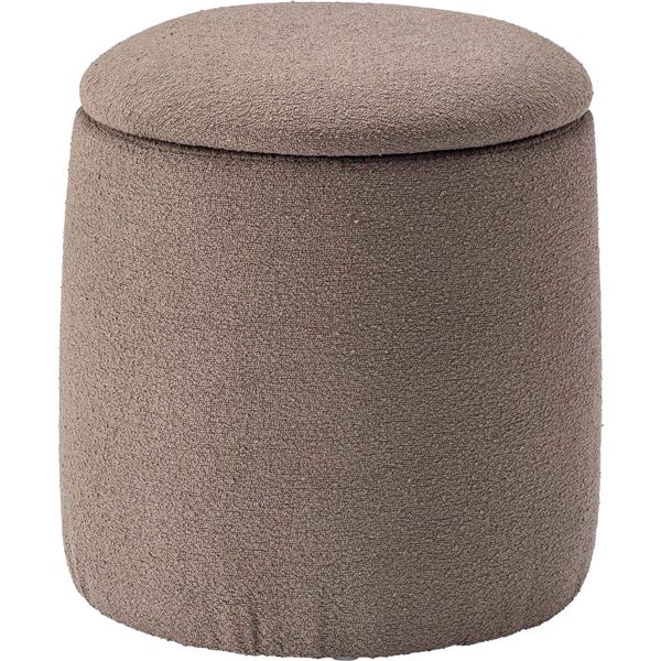 ラウンド収納スツール グレージュ （約W30×D30×H32cm） 完成品