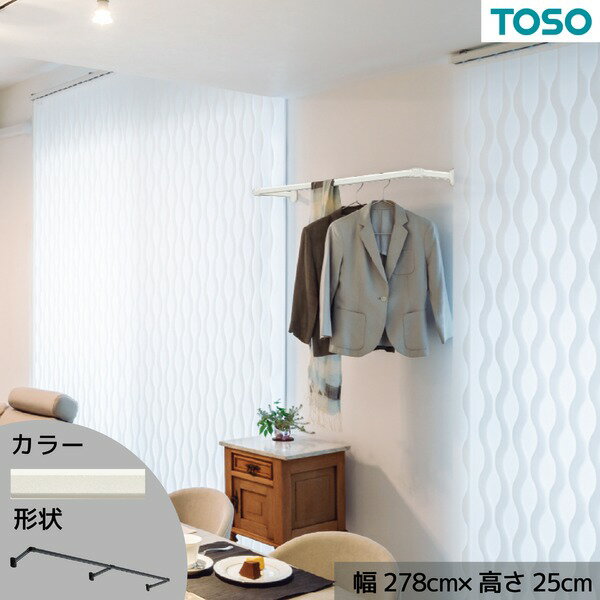 ハンギングバー 約278cm×25cm ホワイト H-1 正面付けCタイプセット 日本製 リビング ダイニング 洗濯物..