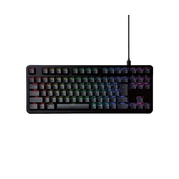 エレコム ゲーミングキーボード/Vcustom/有線/着脱式/メカニカル/ネオクラッチキーキャップ/テンキーレス/タクタイル(茶軸)/RGB/ブラック TK-VK310TBK (代引不可)