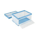 岐阜プラスチック工業 折たたみコンテナ 片扉L 75L ブルー透明 CB-76NRカタトビラL (代引不可)(3)