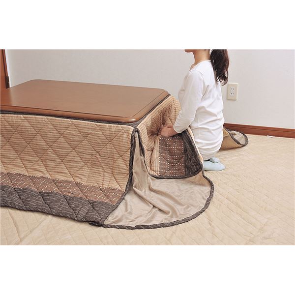 リビングこたつ布団 【対応サイズ:75cm×105cm】 220cm×250cm 長方形 高さ3段階調節可 リモコンポケット付き 裏ボア仕様【代引不可】 [2]