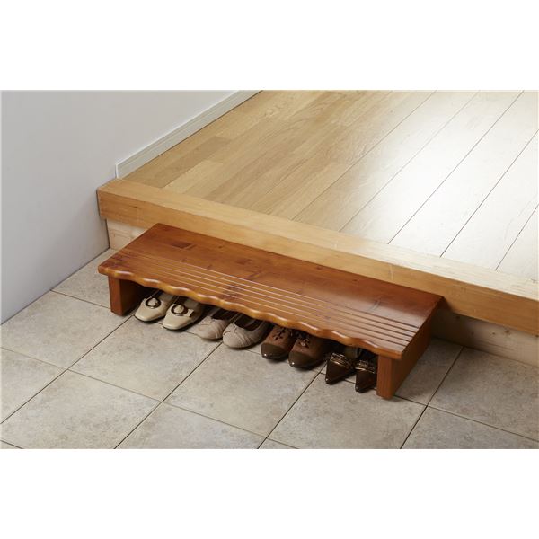 天然木玄関台(踏み台/ステップ) 幅90cm アジャスター付き 【完成品】 (代引不可)