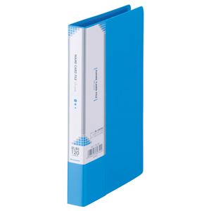 (まとめ) ビュートン 名刺ホルダー H192×W115×D17mm 120名用 ヨコ入れ スカイブルー INC-120-SB 1冊 【..