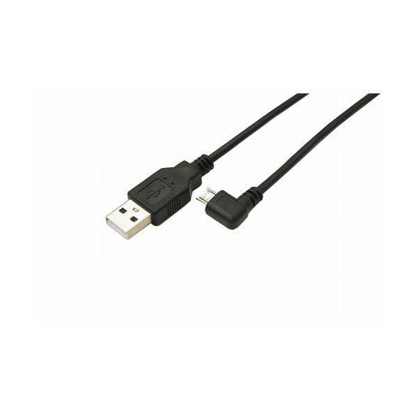 (まとめ)変換名人 USB A to micro右L型100cmケーブル USBA-MCRL/CA100【×10セット】 (代引不可)