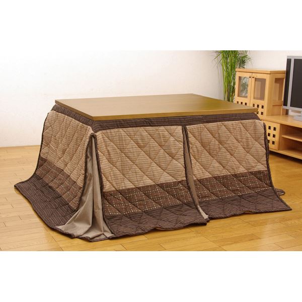 ハイタイプ 高脚用 こたつ布団 【単品 薄掛け ベージュ 235×290cm】 折りたたみ収納 コンパクト仕様 しじら ボア 〔リビング〕 (代引不可)