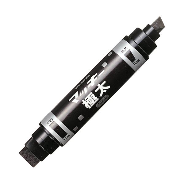 （まとめ） ゼブラ 油性マーカー マッキー極太 角芯太字+平芯極太 黒 MC-EB-450-BK 1本 【×10セット】 (代引不可)