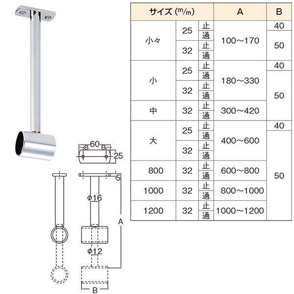 天吊り自在ブラケット 1000 32mm 通【0440-00183】 (代引不可)