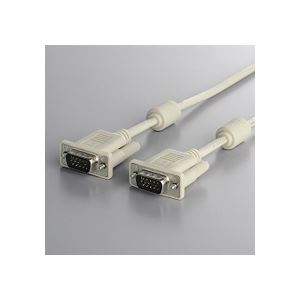 （まとめ） バッファロー ディスプレイケーブル 極細 フェライトコア付 D-Sub15pinオス アイボリー 5m BSDCV50 1本 【×2セット】 (代引不可)