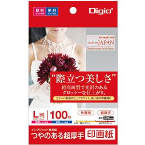 楽天リコメン堂（まとめ） Digio2 インクジェットプリンタ用紙 印画紙タイプ L／100枚 JPSK2-L-100【×5セット】 （代引不可）