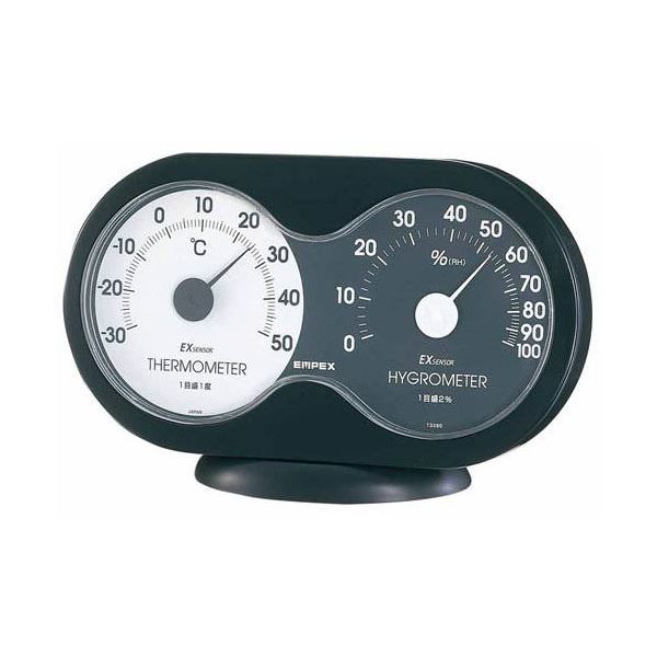 (まとめ)EMPEX 温度・湿度計 アキュート 温度・湿度計 卓上用 TM-2782 ブラック×ホワイト【×5セット】 (代引不可)