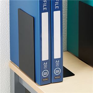 (まとめ) TANOSEE ブックエンド L型 大 ライトグレー 1組(2枚) 【×5セット】 (代引不可) [2]