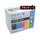 (まとめ)ワールドビジネスサプライ 【Luna Life】 ブラザー用 互換インクカートリッジ LC12-4PK ブラック1本おまけ付き 5本パック LN BR...