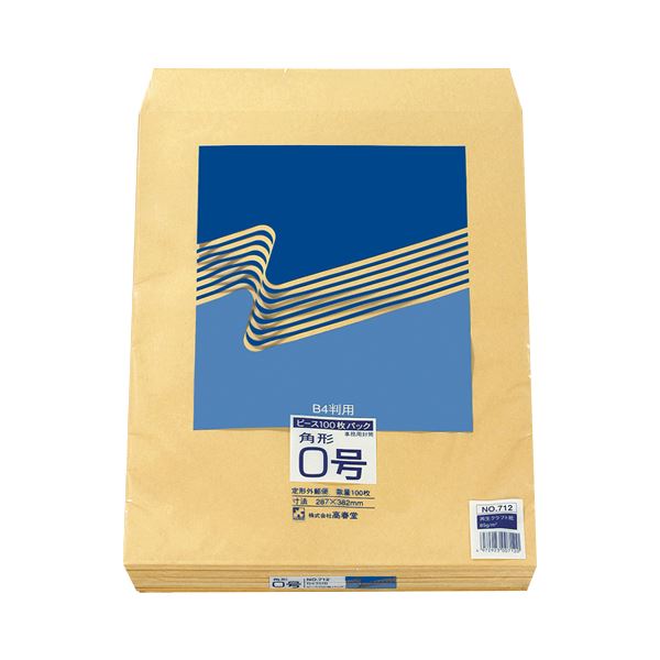 （まとめ） ピース R40再生紙クラフト封筒 角0 85g／m2 712 1パック（100枚） 【×3セット】 (代引不可)