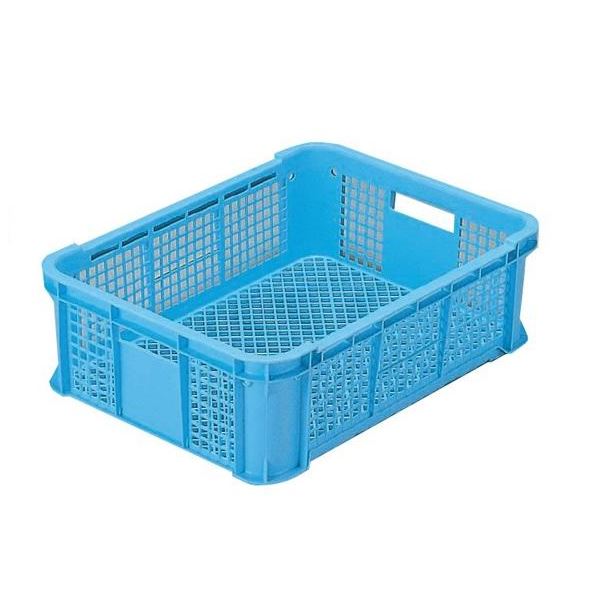 【5個セット】 リステナー/網目コンテナボックス 【MB-40】 ブルー メッシュ構造 〔みかん 果物 野菜等収穫 保管 保存 物流〕 (代引不可)