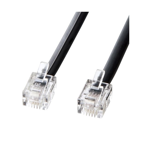 サンワサプライ モジュラーケーブル(黒) TEL-N1-30BKN2 (代引不可)