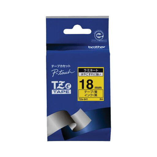 (まとめ) ブラザー BROTHER ピータッチ TZeテープ ラミネートテープ 18mm 黄/黒文字 TZE-641 1個 【×6セット】 (代引不可) (まとめ) ブラザー BROTHER ピータッチ TZeテープ ラミネートテープ 18mm 黄/黒文字 TZE-641 1個 【×6セット】 (代引不可)