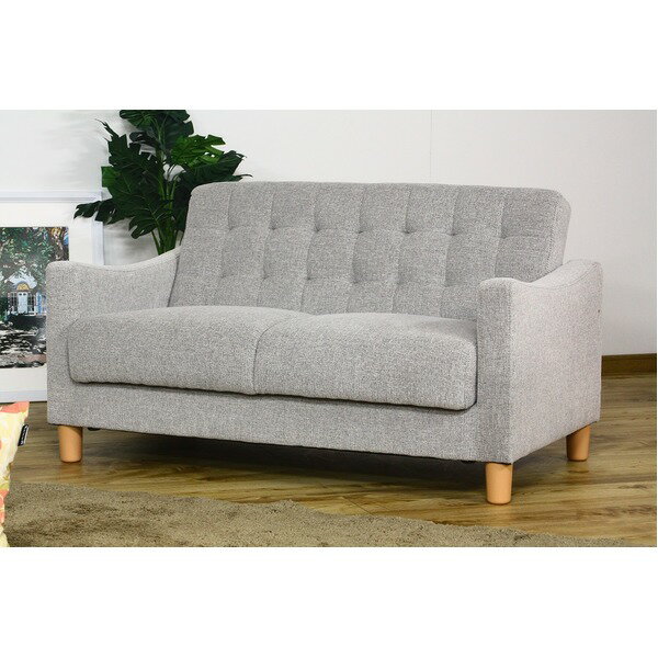 ソファーベッド 幅120cm 2人掛け アイボリー ファブリック地 座面下収納 肘付き 脚付き 半完成品 リビング ダイニング (代引不可)