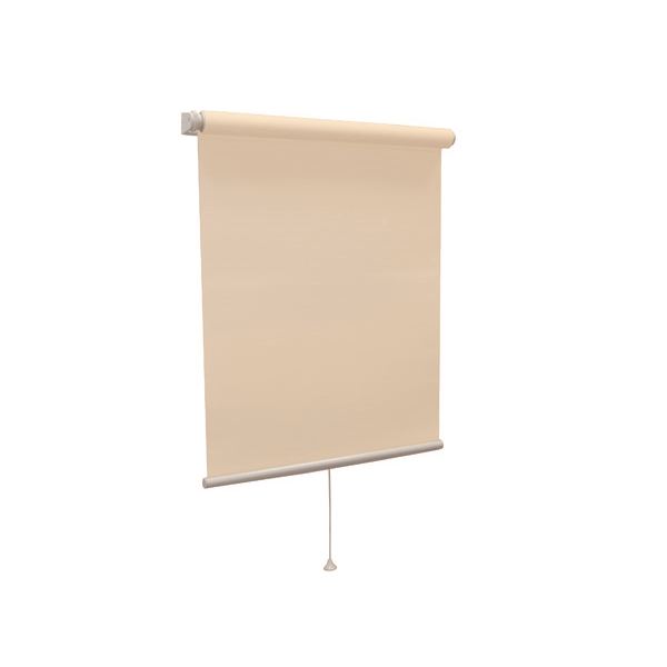 モダン ロールスクリーン 【無地防炎 60cm×135cm アプリコット】 日本製 巻取りスピード調整機能付き 『ティオリオ』 (代引不可)