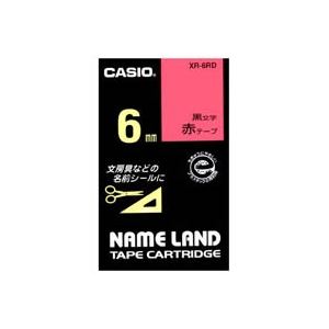 (業務用50セット) CASIO カシオ ネームランド用ラベルテープ 【幅：6mm】 XR-6RD 赤に黒文字 (代引不可)