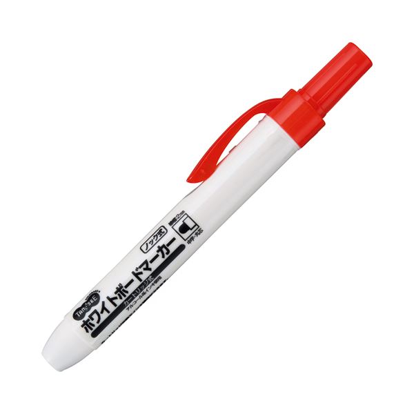 (まとめ) TANOSEE ノック式ホワイトボードマーカー カートリッジタイプ 中字丸芯 赤 1本 【×100セット】 (代引不可)