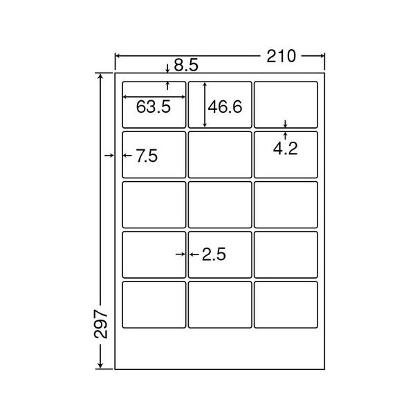 東洋印刷 ナナクリエイトカラーレーザープリンタ用光沢ラベル A4 15面 63.5×46.6mm 四辺余白付 SCL-31箱(400シート:80シート×5冊) (代引不可)