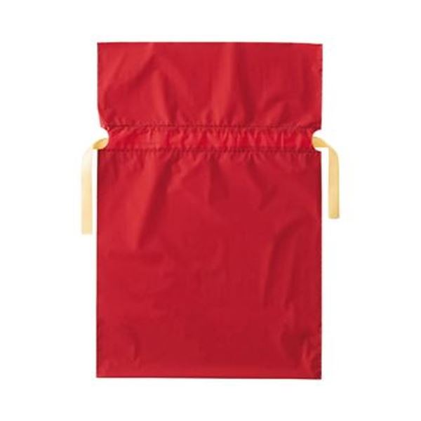 (まとめ)店研創意 ストア・エキスプレス梨地リボン付ギフトバッグ レッド 24cm 1パック(20枚)【×10セット】 (代引不可)