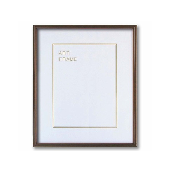【木製額】色あせを防ぐUVカットアクリル 温かみのある木製フレーム デッサン額 半切サイズ（545×424mm）ブラウン (代引不可)