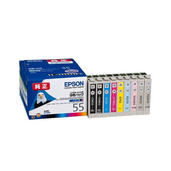 (まとめ) エプソン EPSON インクカートリッジ 9色パック IC9CL55 1箱（9個：各色1個） 【×10セット】 (代引不可)