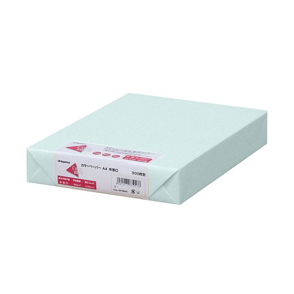 （まとめ）長門屋商店 Color Paper A4中厚口 水 ナ-3260 1冊(500枚) 【×3セット】 (代引不可)