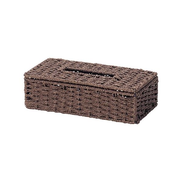 (まとめ) ペーパー製 ティッシュケース/収納ケース 【ブラウン】 幅26×奥行13.5×高さ7cm 【×40個セット】 (代引不可)