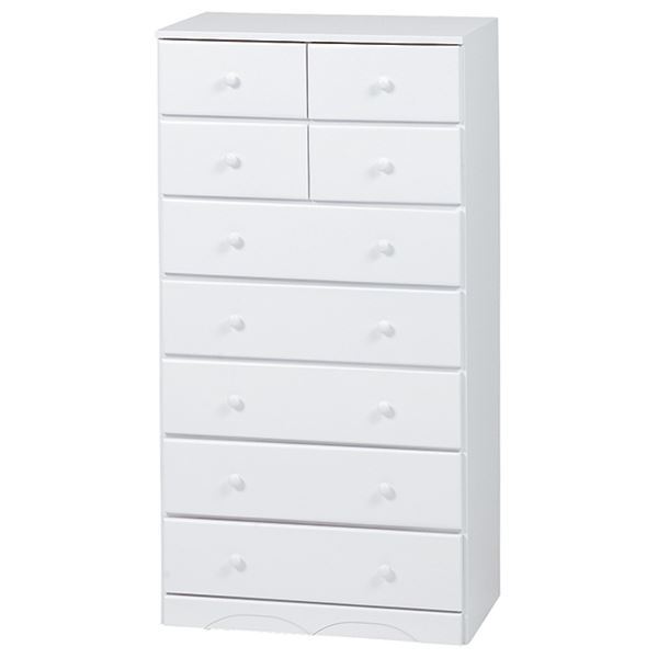 桐材 チェスト/タンス 【ホワイト 幅60×奥行37×高さ116cm】 木製 取っ手付き 〔ベッドルーム 寝室 リビング〕 (代引不可)(3)