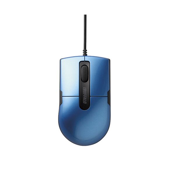 (まとめ)バッファロー 有線BlueLEDマウス静音 3ボタン Sサイズ ブルー BSMBU26SSBL 1個【×3セット】 (代引不可)