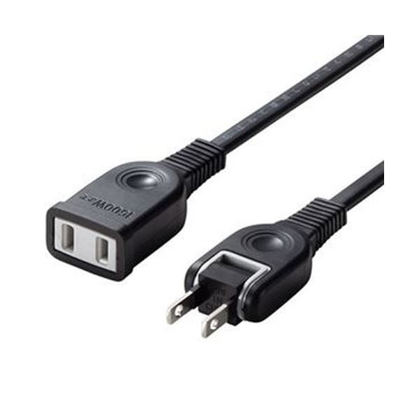 （まとめ）サンワサプライ 電源延長コード 2P ブラック 10m TAP-EX2110BK 1本【×5セット】 (代引不可)