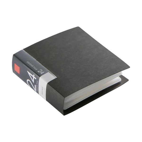 (まとめ) バッファローCD&DVDファイルケース ブックタイプ 24枚収納 ブラック BSCD01F24BK 1個 【×30セット】 (代引不可)